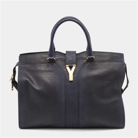 ysl large cabas chyc tote|SAINT LAURENT Leather Large Cabas Chyc Blue.